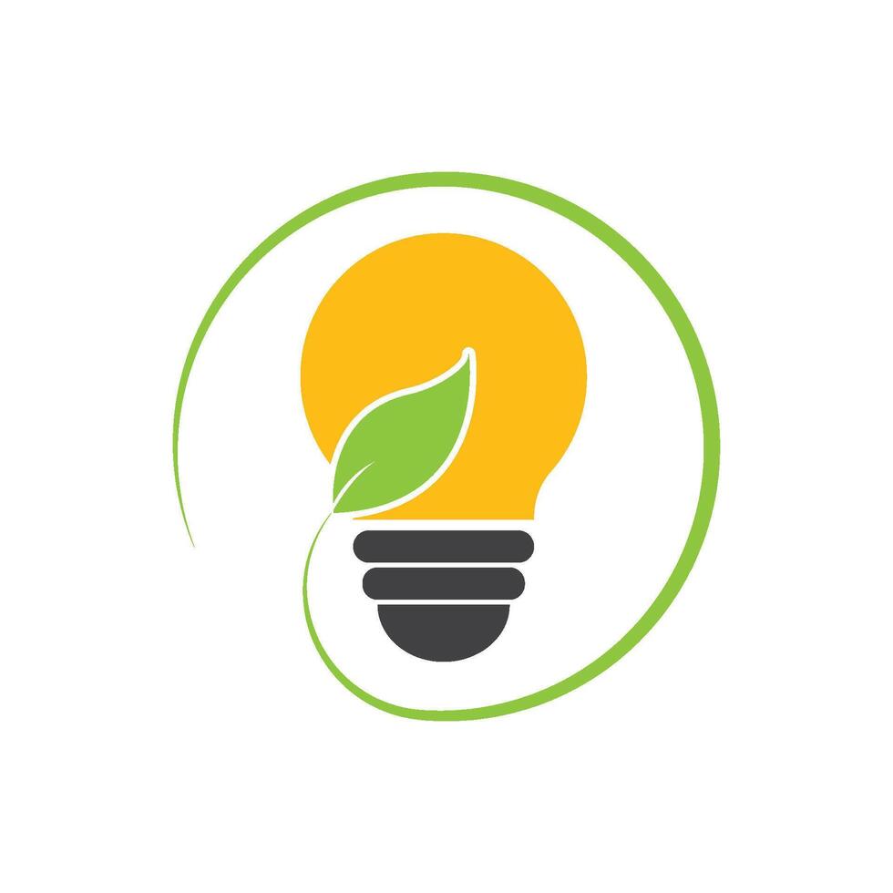 Eco light bulb logo vector