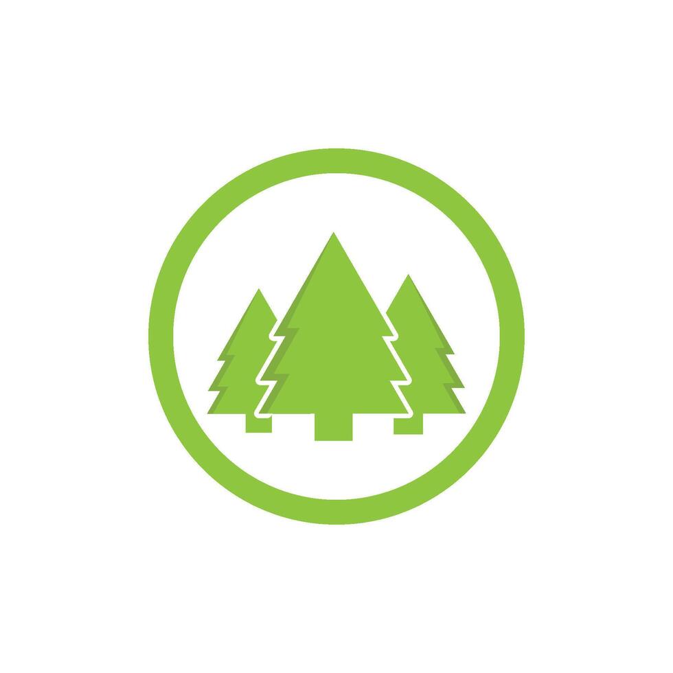 Cedar tree illustration logo icon vector