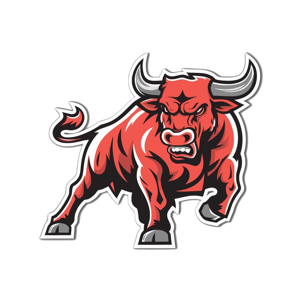 bull wild illustration design logo vector