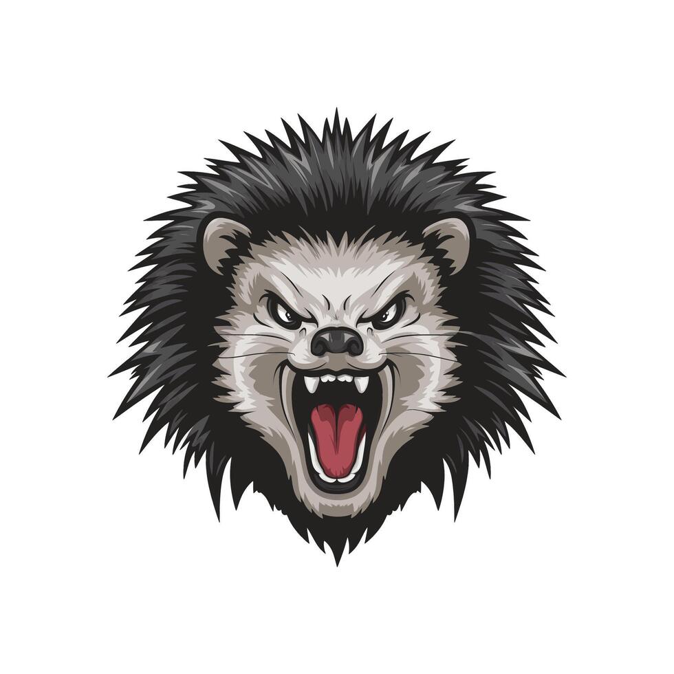Porcupine roar illustration icon design on white background vector