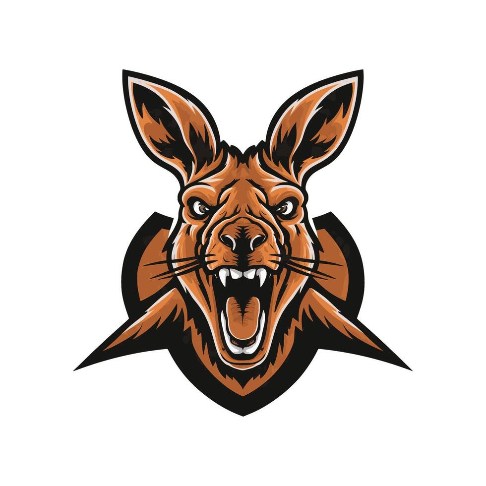 kangaroo roar illustration icon design on white background vector