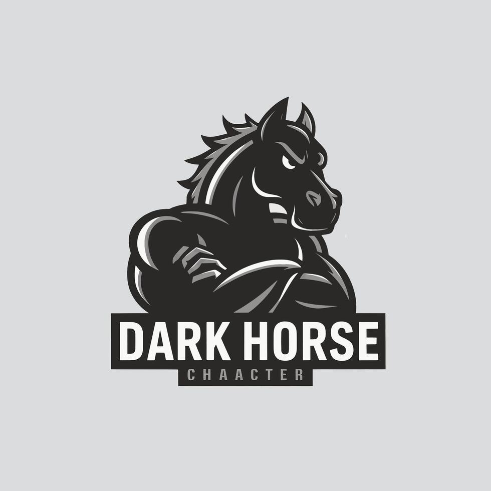 dark horse close up design text logo vector