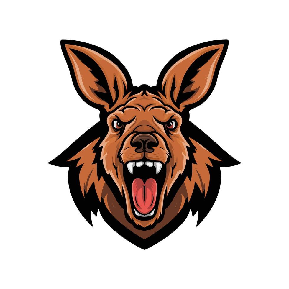 kangaroo roar illustration design on white background vector