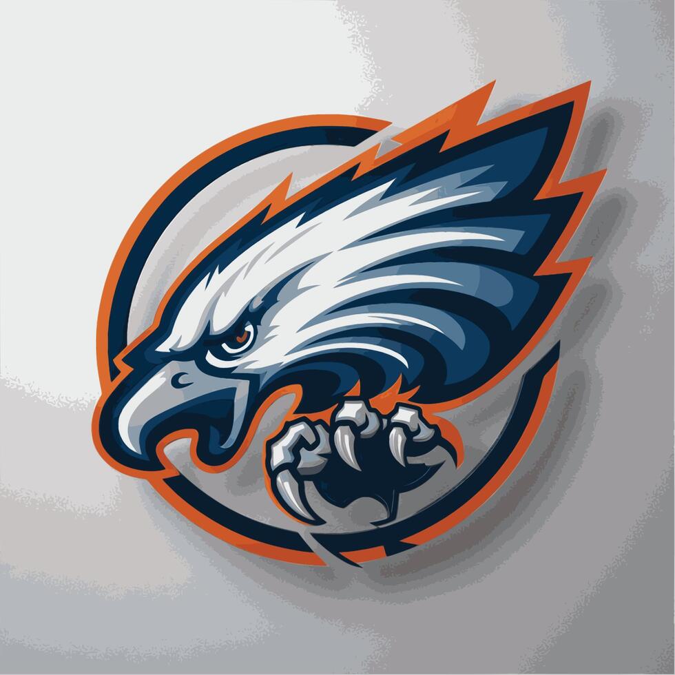 eagle head design illustration on silver background vector