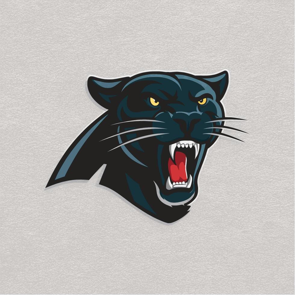 panther design character illustration logo on fabric background vector