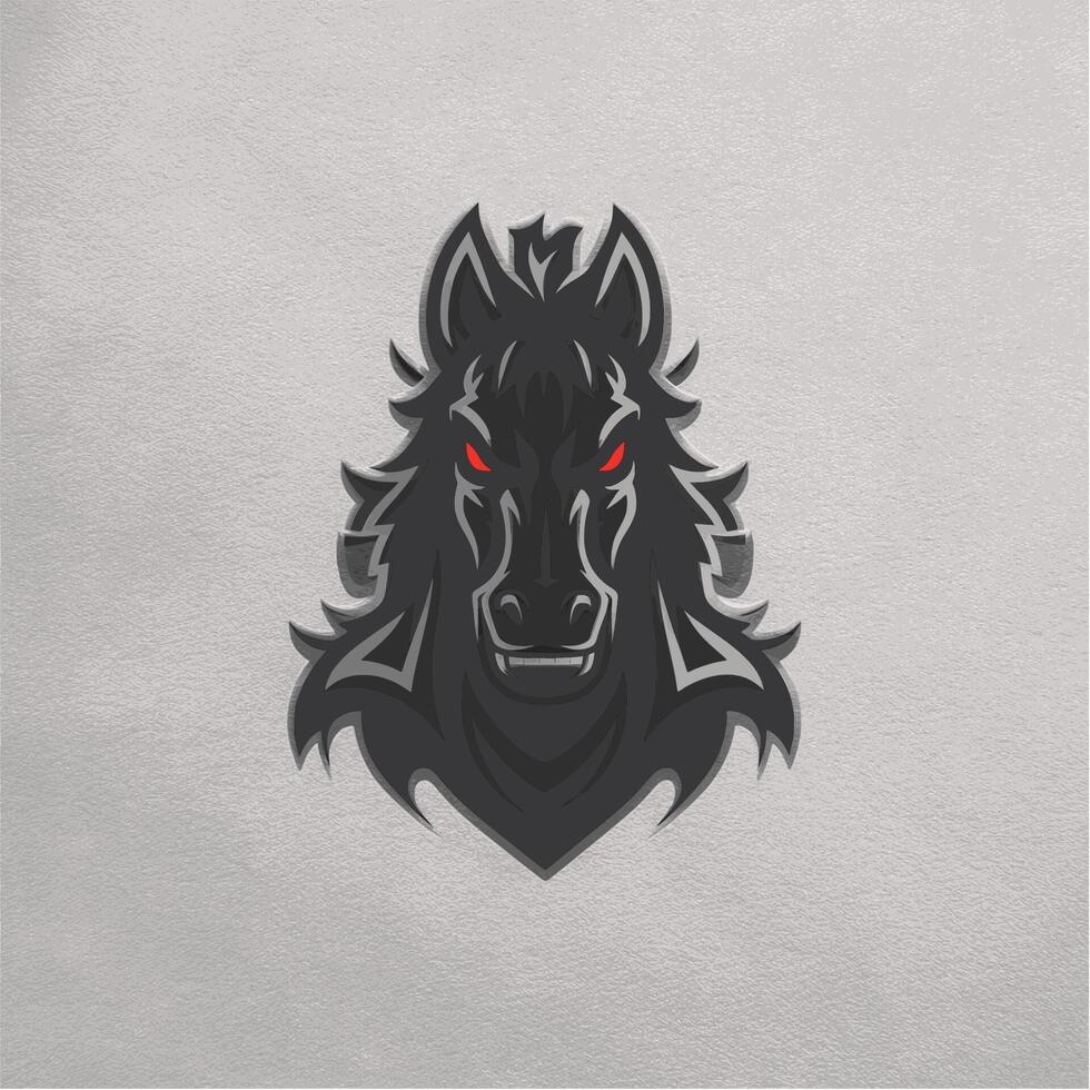 dark horse logo illustration design on fabric background vector