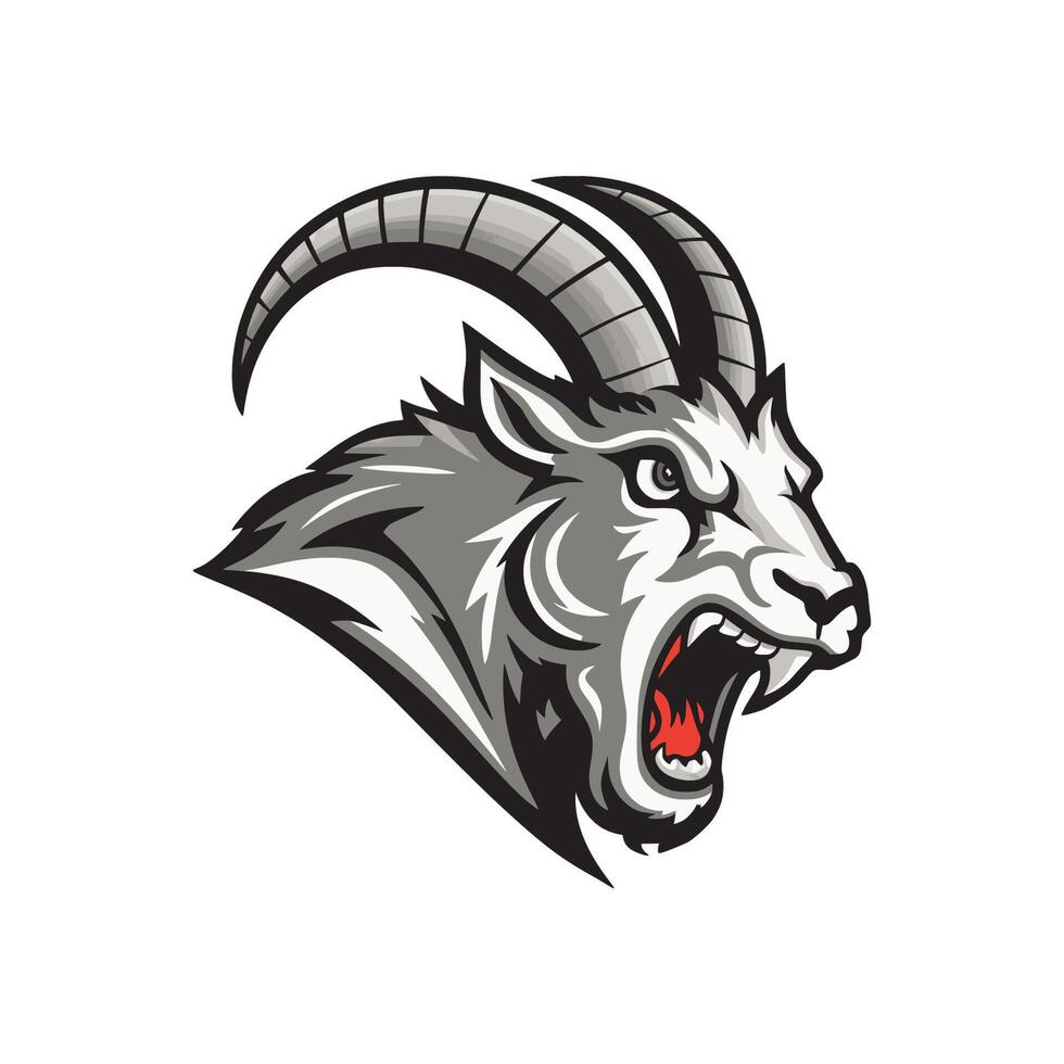 mountain goat roar design illustration icon vector