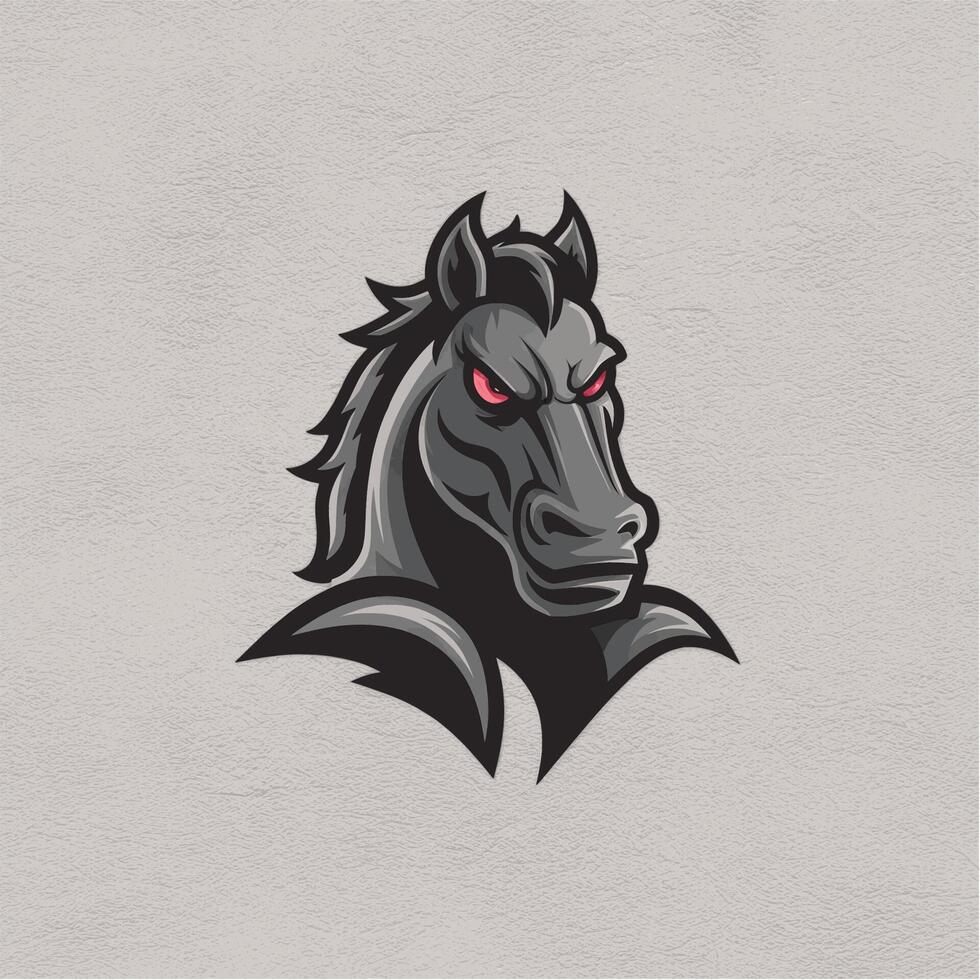 dark horse illustration logo design character vector