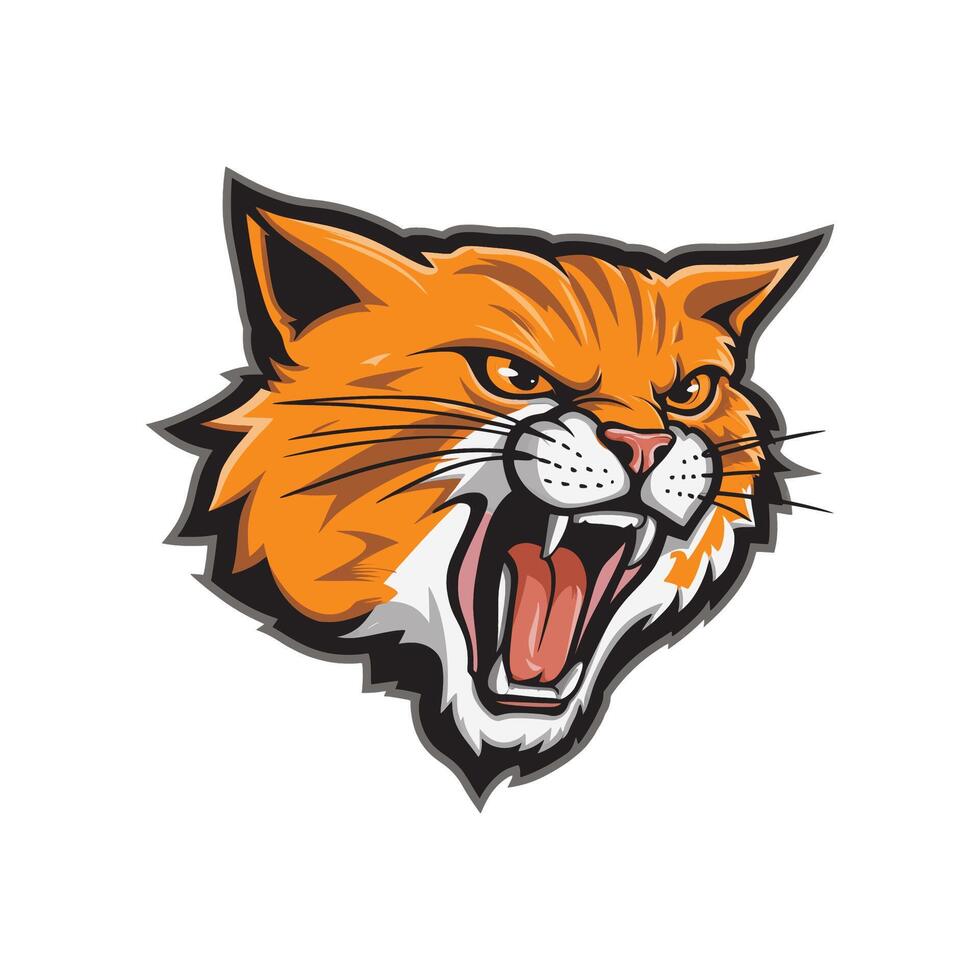 orange cat design illustration logo vector