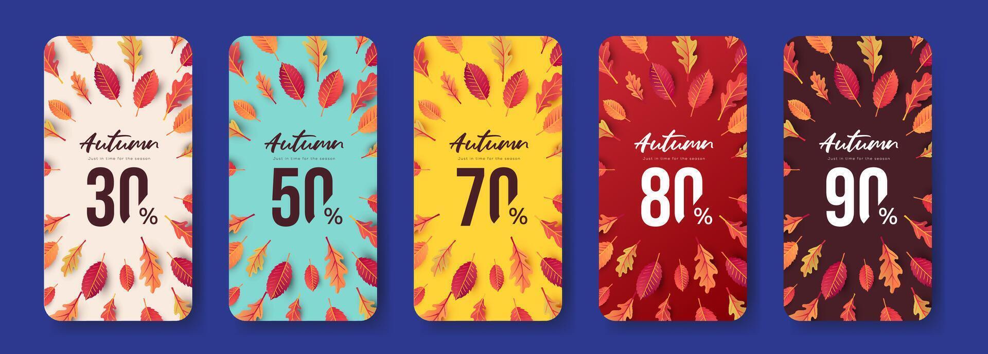 Autumn Gift promotion Coupon banner background template. Elegant Autumn Voucher Design. vector