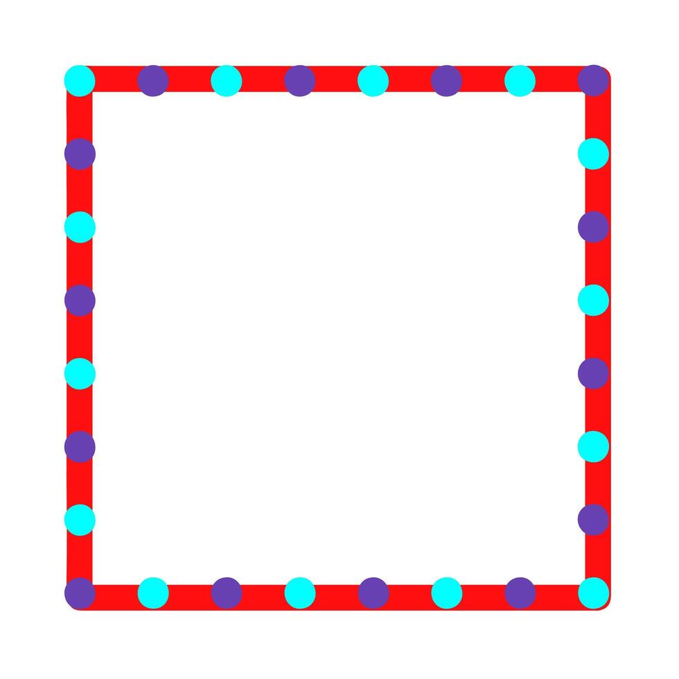 Polka dots red square frame illustration vector