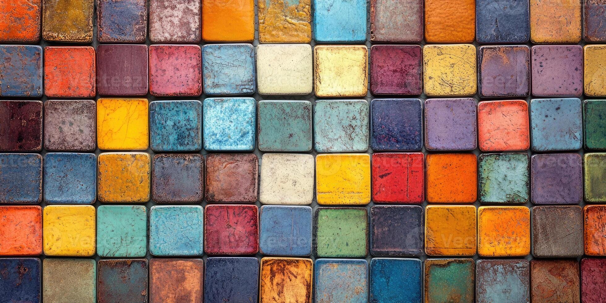 Colorful mosaic tiles forming a textured background photo