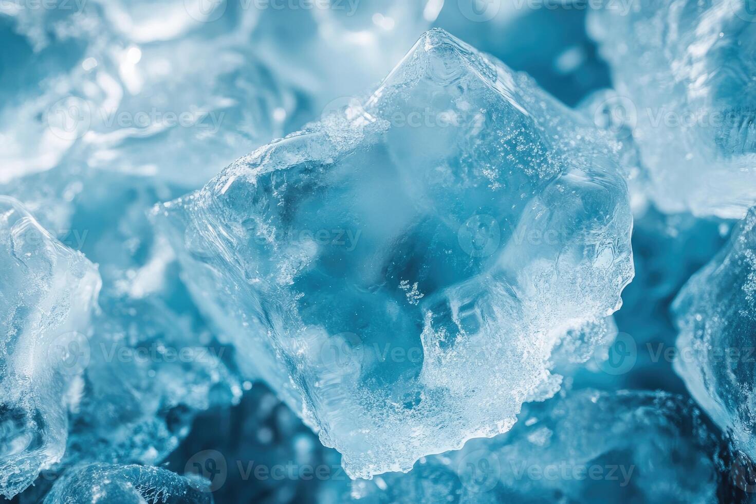 Close-up of ice formation showing texture and bubbles photo