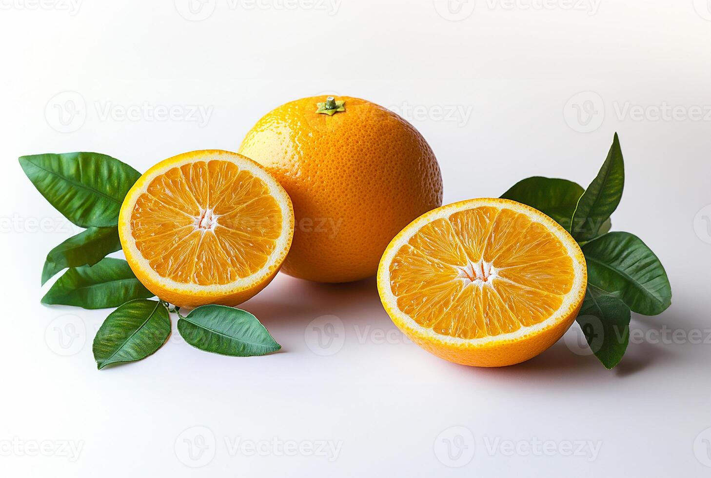 Whole and half orange photo