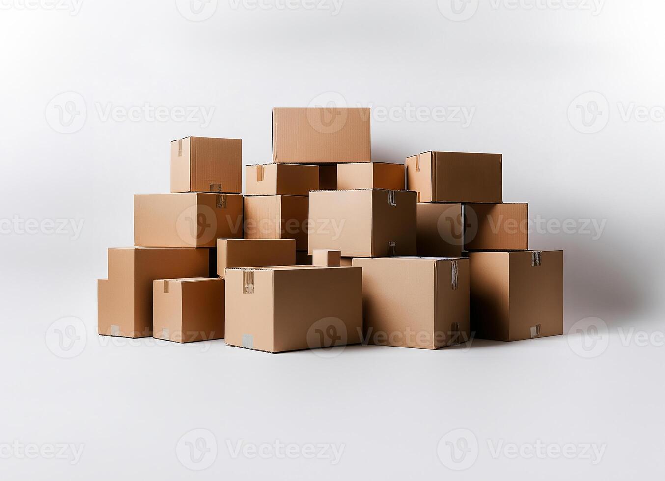 Packed cardboard boxes photo