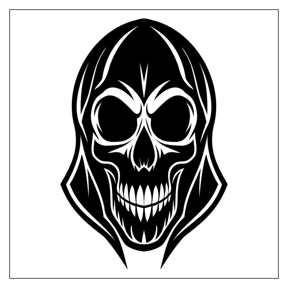 Vintage Skull Illustration Design of Human Skeleton Art of Horror Halloween Anatomy Human Pirate Face vector