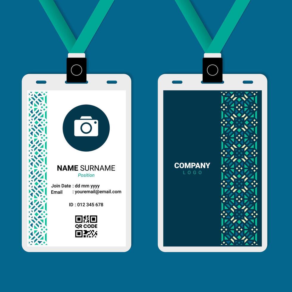 Oriental Islamic Ornament ID Card Design for Business or Company vector