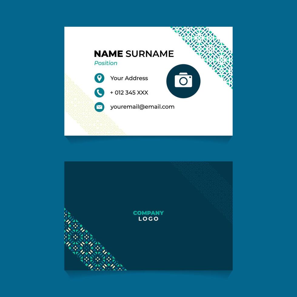 Oriental Geometric Name Card Design for Business or Company vector