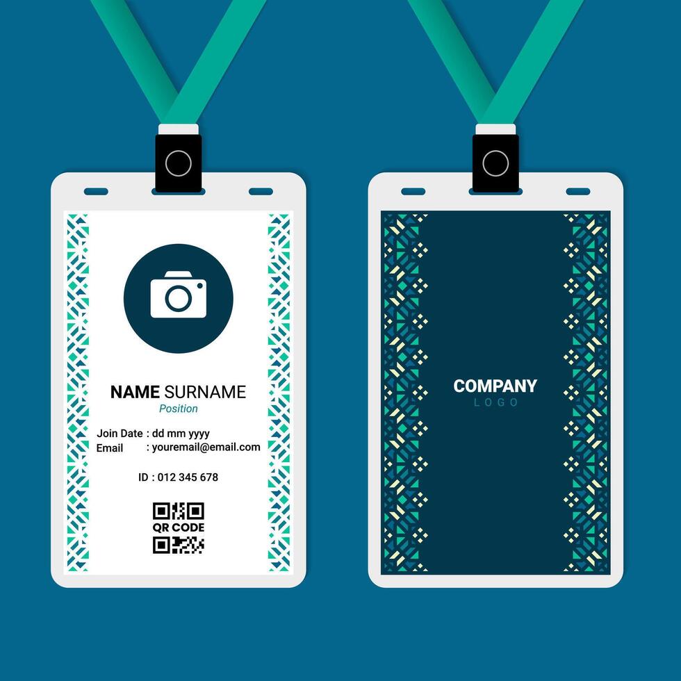 Oriental Islamic Ornament ID Card Design for Business or Company vector