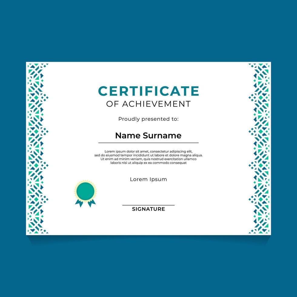 Oriental Geometric Certificate Template Design vector
