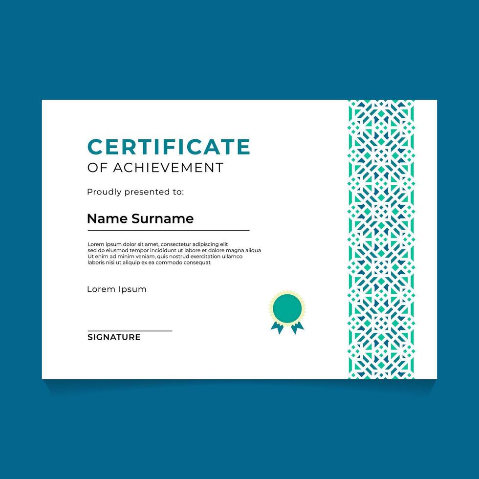 Oriental Geometric Certificate Template Design vector