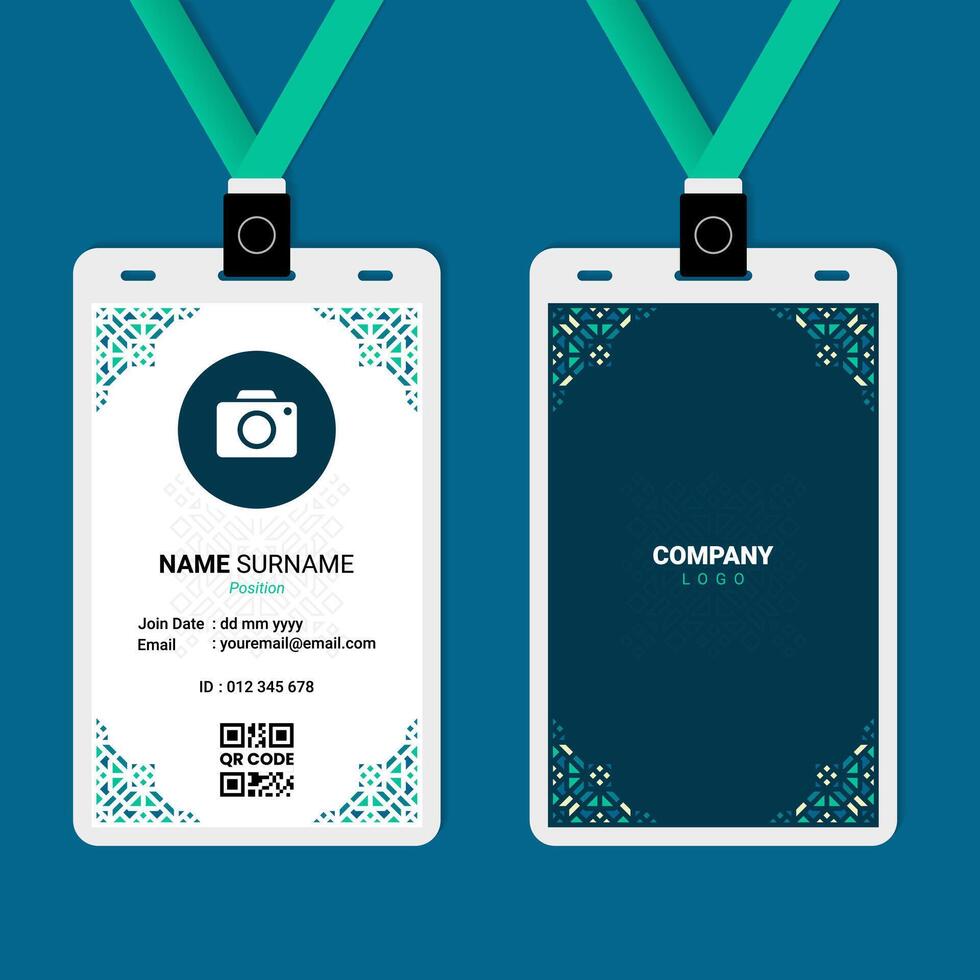 Oriental Geometric ID Card Design for Business or Company vector