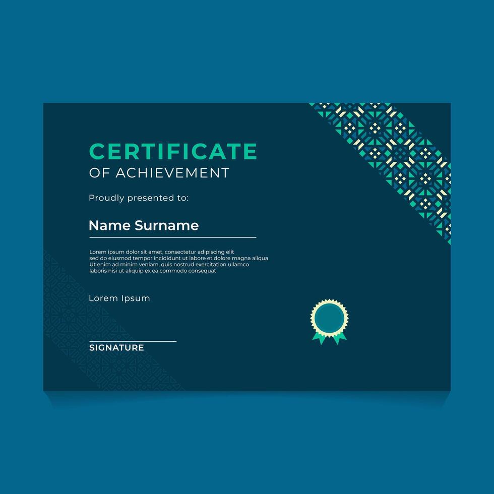 Oriental Geometric Certificate Template Design vector