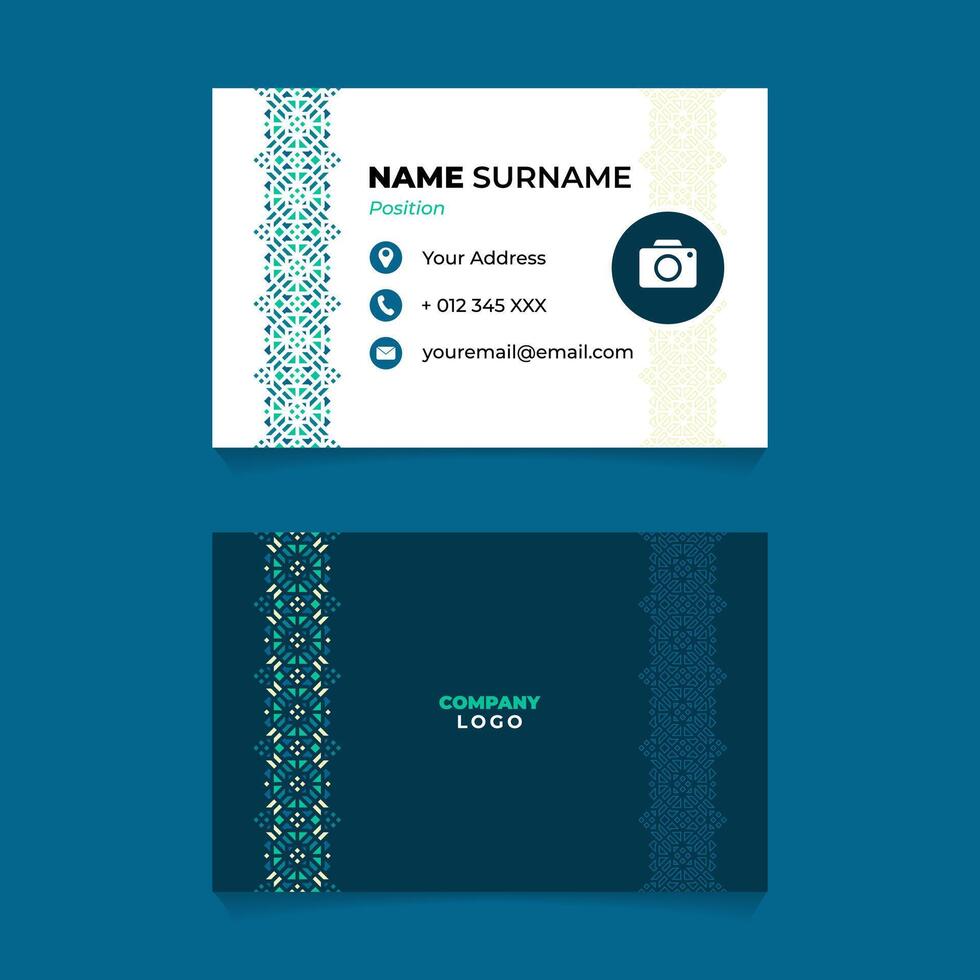 Oriental Geometric Name Card Design for Business or Company vector