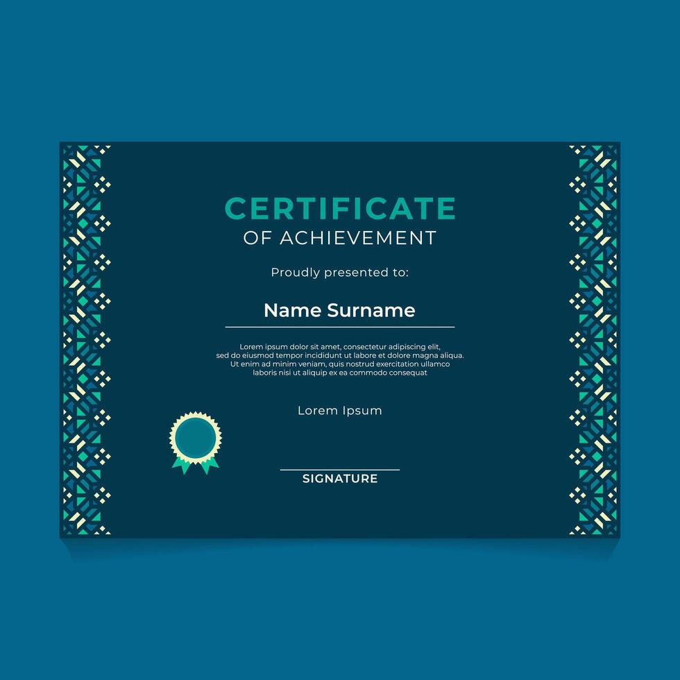 Oriental Geometric Certificate Template Design vector
