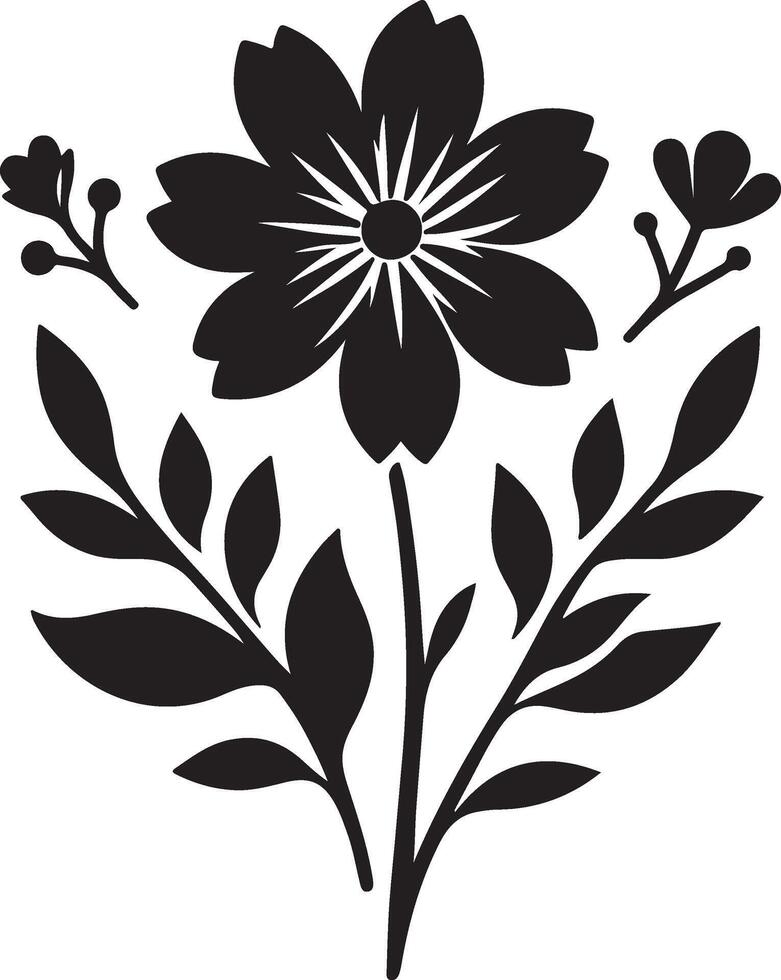 a flower with leaves and a stem vector