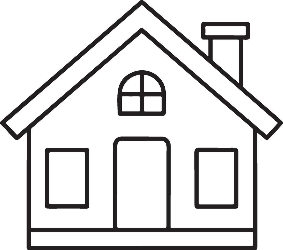 house outline coloring page vector