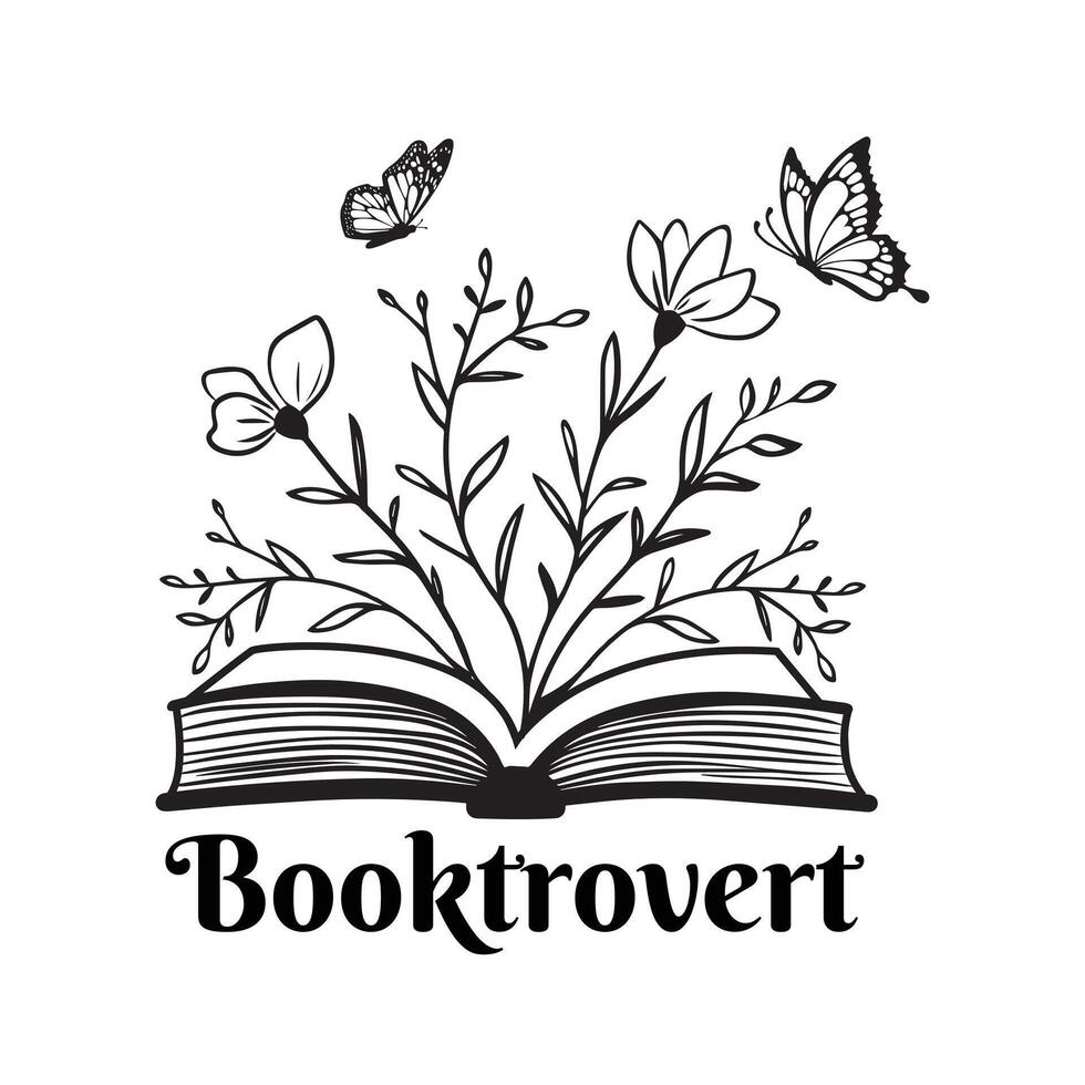 Librarian, Book Quotes, Book Reading, Booktrovert - Typography T-shirt Design vector