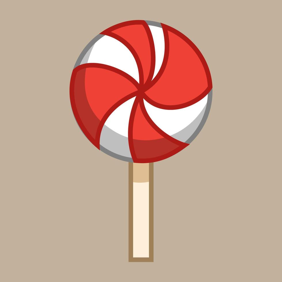 Red and white spiral lollipop vector