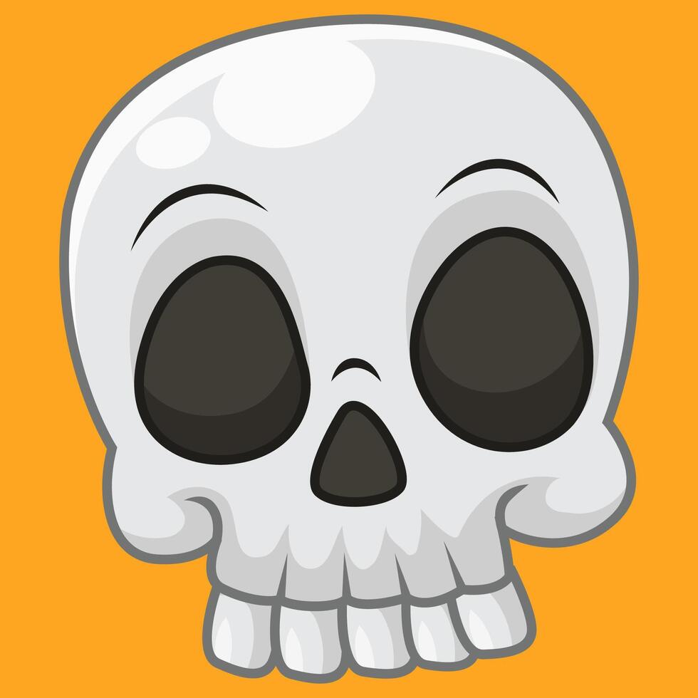 Spooky halloween head skull icon vector