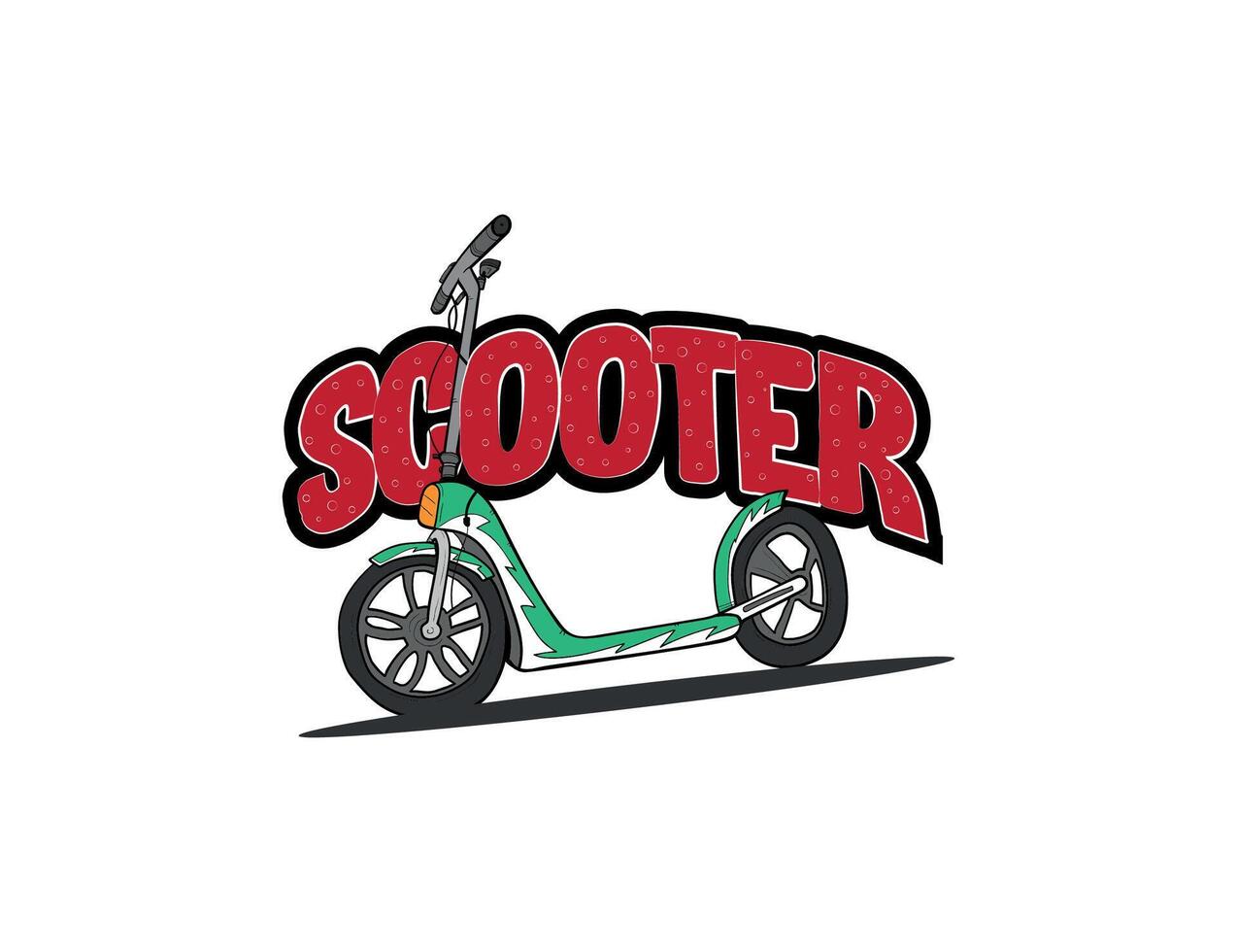 scooter design for print on t shirt vector