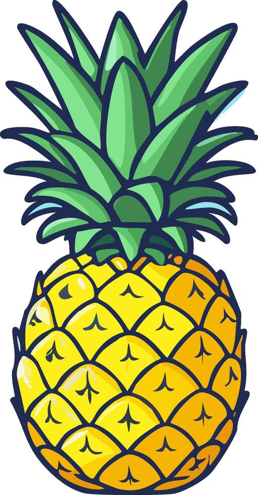 Floating pineapple cartoon icon Illustration. Food Object Icon Concept. vector
