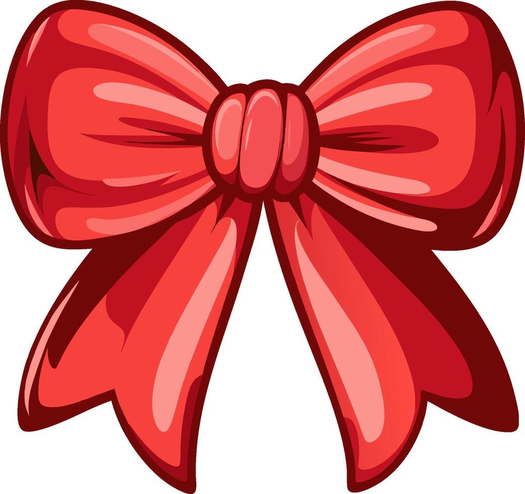 Christmas Whimsical illustration of a vibrant red bow. Christmas Concept Icon Design Of Red Bow. vector