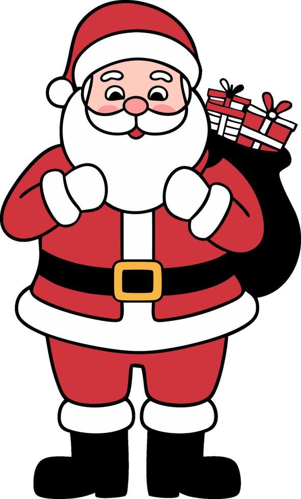 Illustration of a minimalist Santa Claus in a stylized, modern cartoon design. vector