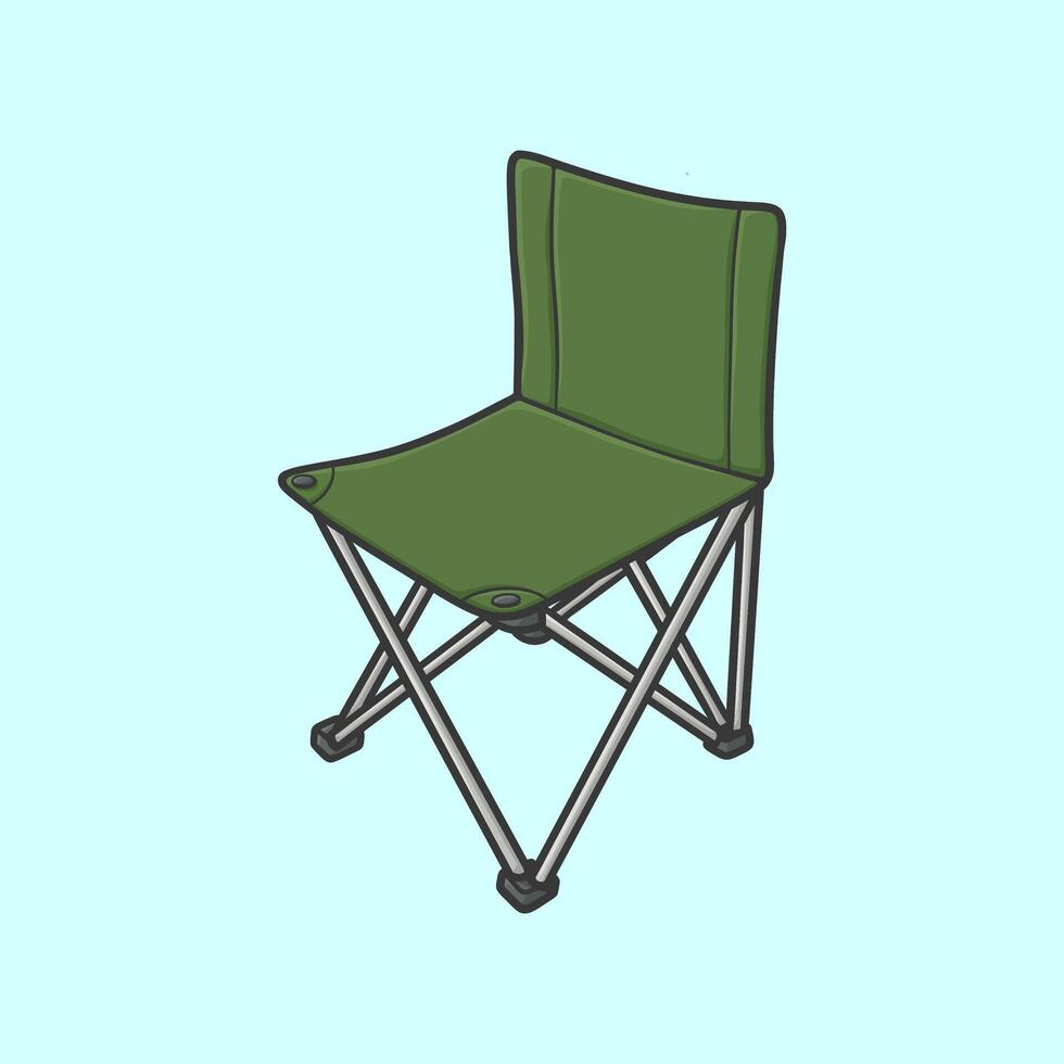 Outdoor Folding Chairs Cartoon vector
