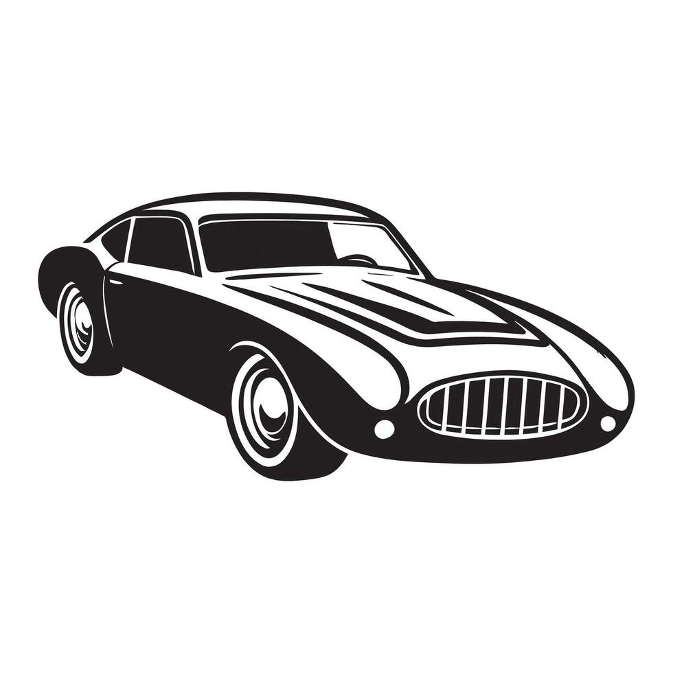 Retro Styled Car Silhouette for Automotive Design vector