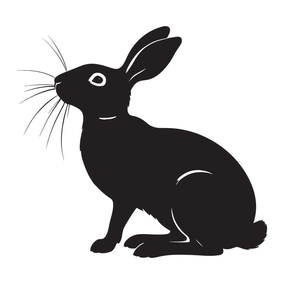 Minimalist Rabbit Silhouette for Logo and Design Projects vector