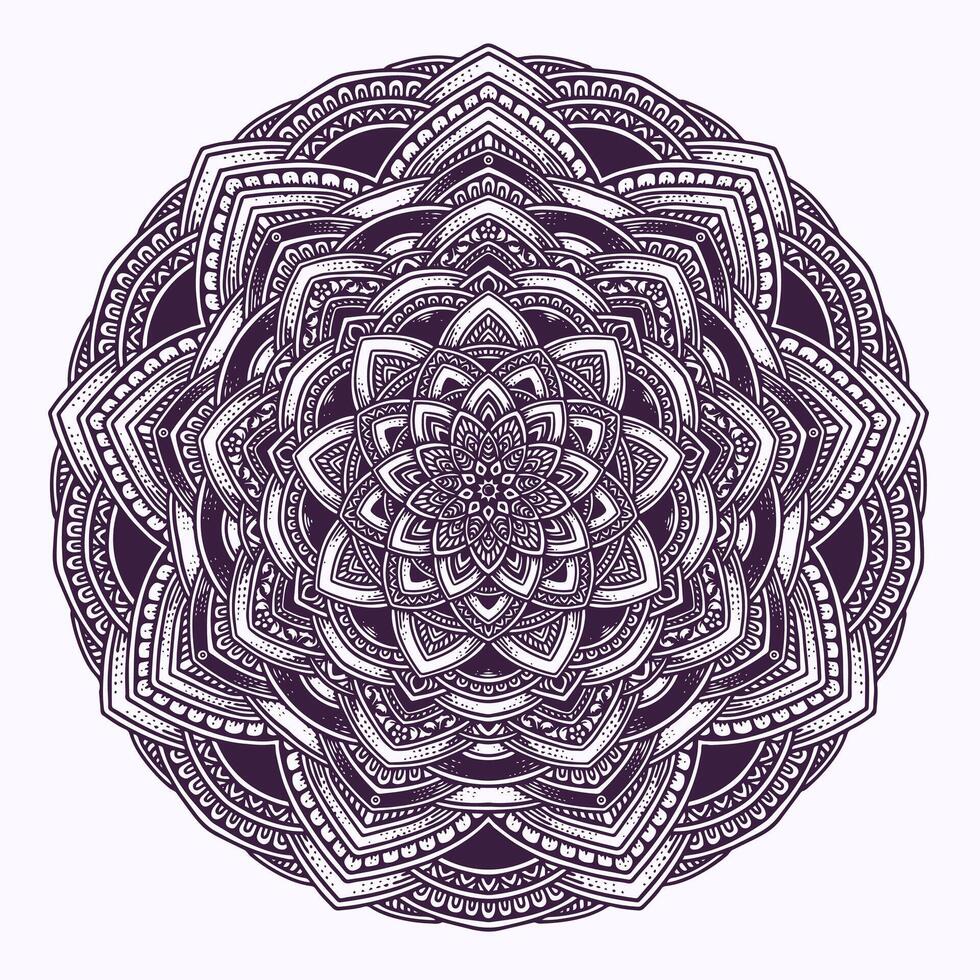 Beautiful floral pattern mandala art isolated on a white background - Eps 10 vector