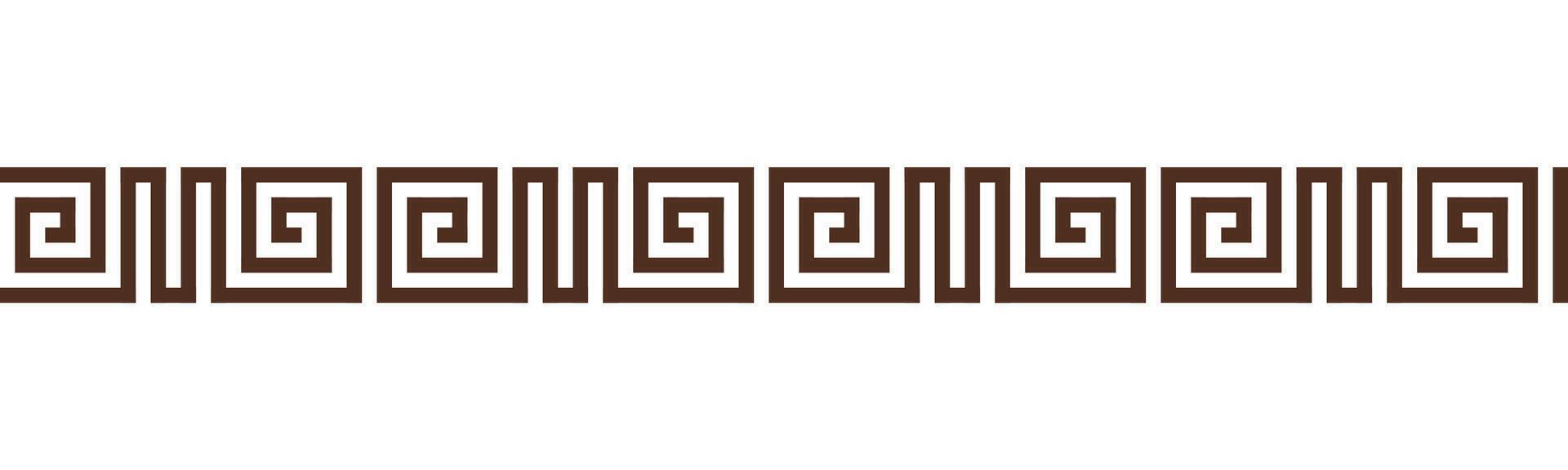 Greek key seamless border pattern collection. Decorative ancient meander, Greece ornament with repeated geometric motif vector