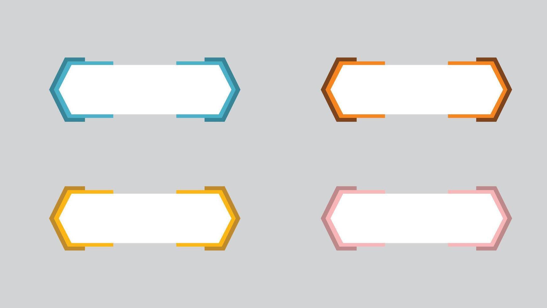 Text box design with 4 sets of colors, banner text box, text box with various colors vector