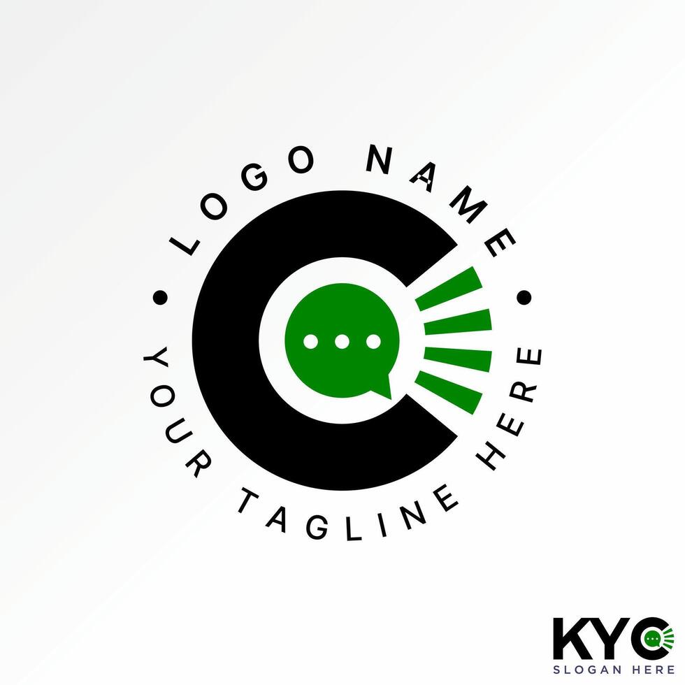 Logo design graphic concept abstract creative premium stock initial C font unique line talk speak symbol. Related monogram typography branding vector