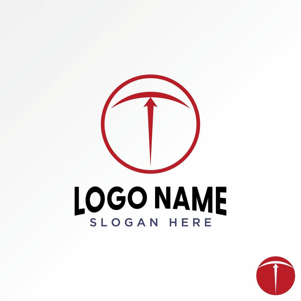 Logo design graphic concept creative premium stock letter initial T font badge swoosh fast up arrow circle Related monogram typography branding vector