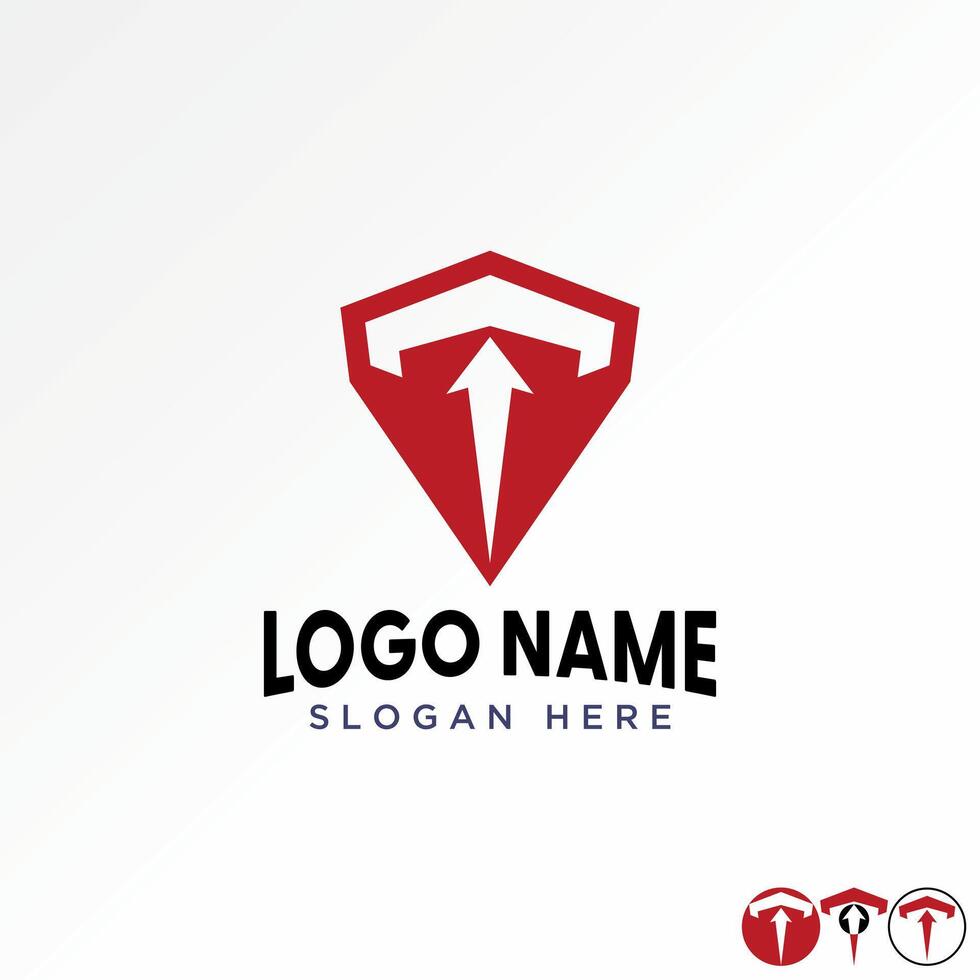Logo design graphic concept creative premium stock letter initial T font badge automotive fast up arrow Related to monogram typography branding vector