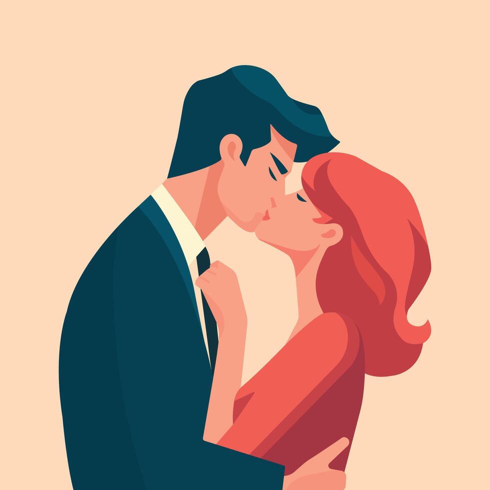 couple in love flat illustration vector