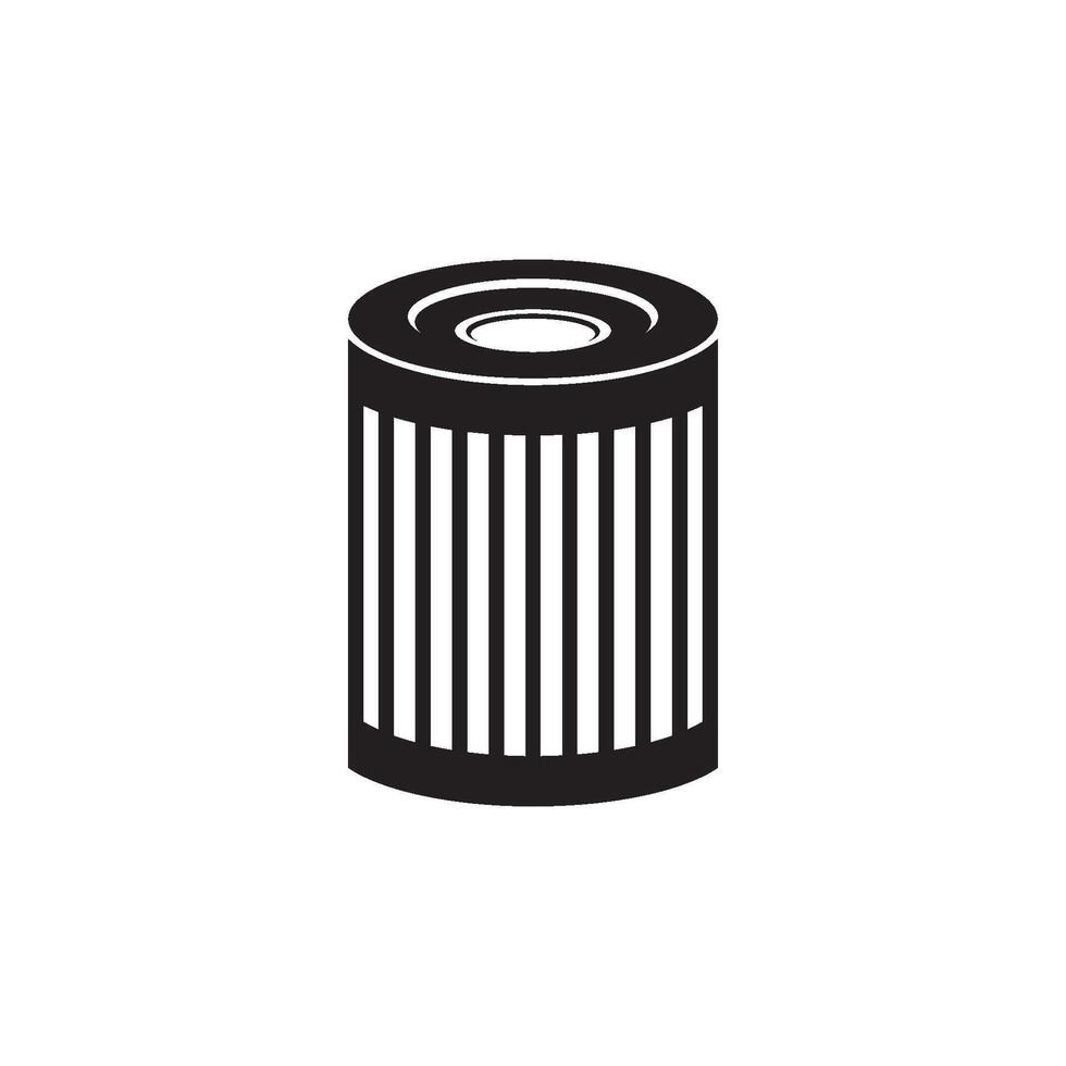 car oil filter outline icon vector