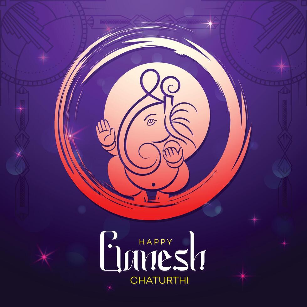 Ganesh Chaturthi festival background illustration. vector